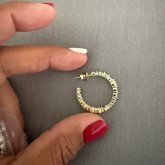 Melinda Maria Textured Gold Hoop Earrings - Picture 2 of 3